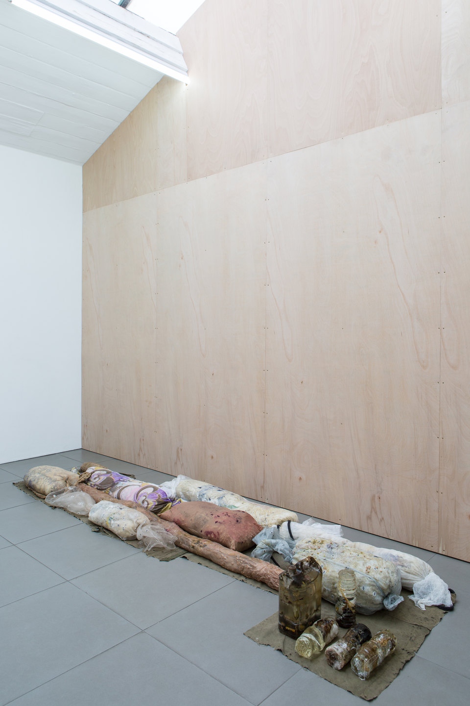 Mimosa Echard, Cushions & I Still Dream Of Orgonon, 2017, Fabric, acrylic, cherry pits, sheepskin, dry Clitoria flower, blueberries, plastic ball, shirt, pearl necklace, wire, ferns, Ikea heart-shaped cushions, baseball cap, Cell Project Space
