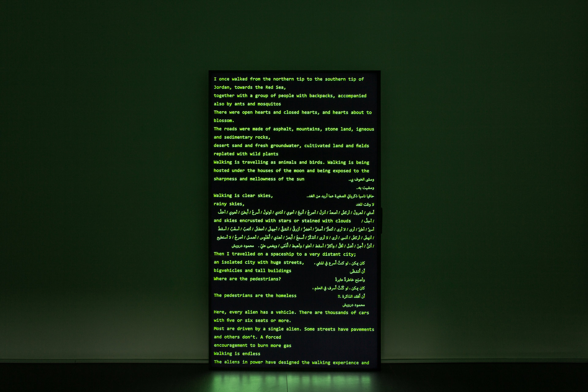 Mohammad Tayyeb, Walking Manifesto, 2020. HD Video, brainwave sound frequency, 06:43 minutes.