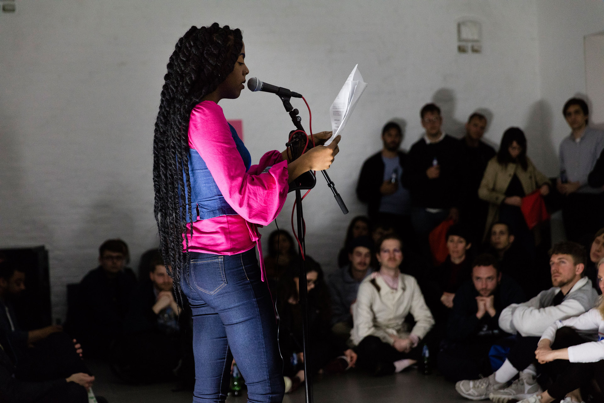 Juliana Huxtable reading, part of "Reading Pleasure" event, 2017 Juliana Huxtable reading, part of "Reading Pleasure" event, Cell Project Space, 2017