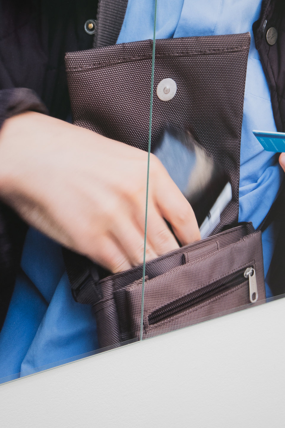 Niklas Taleb, Simon, detail, 2023, archival pigment print, artist frame; glass, tape Niklas Taleb, Simon, detail, 2023, archival pigment print, artist frame; glass, tape