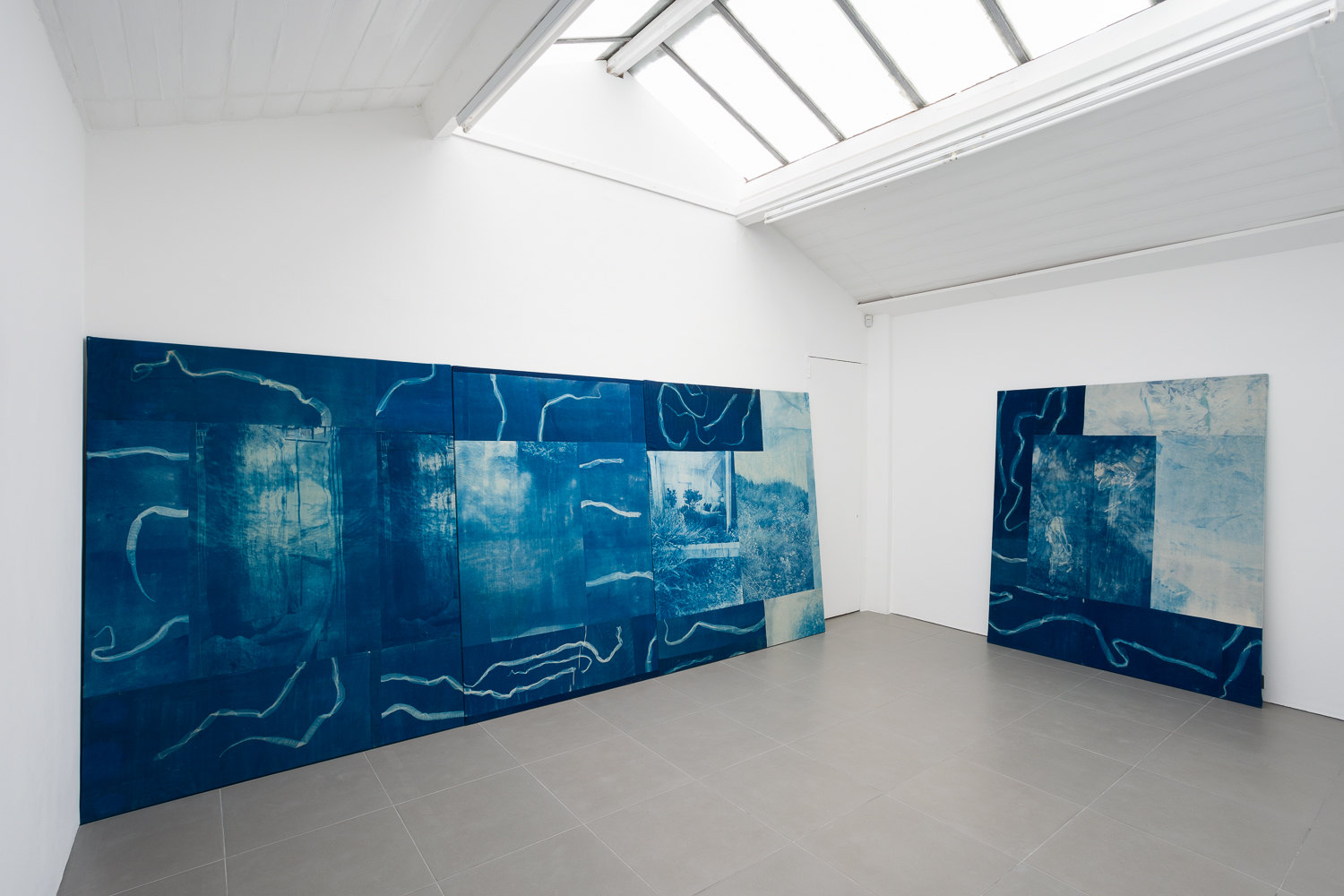 Felix Melia, Back to Reality, from Stages, 2022, cyanotype prints on cotton