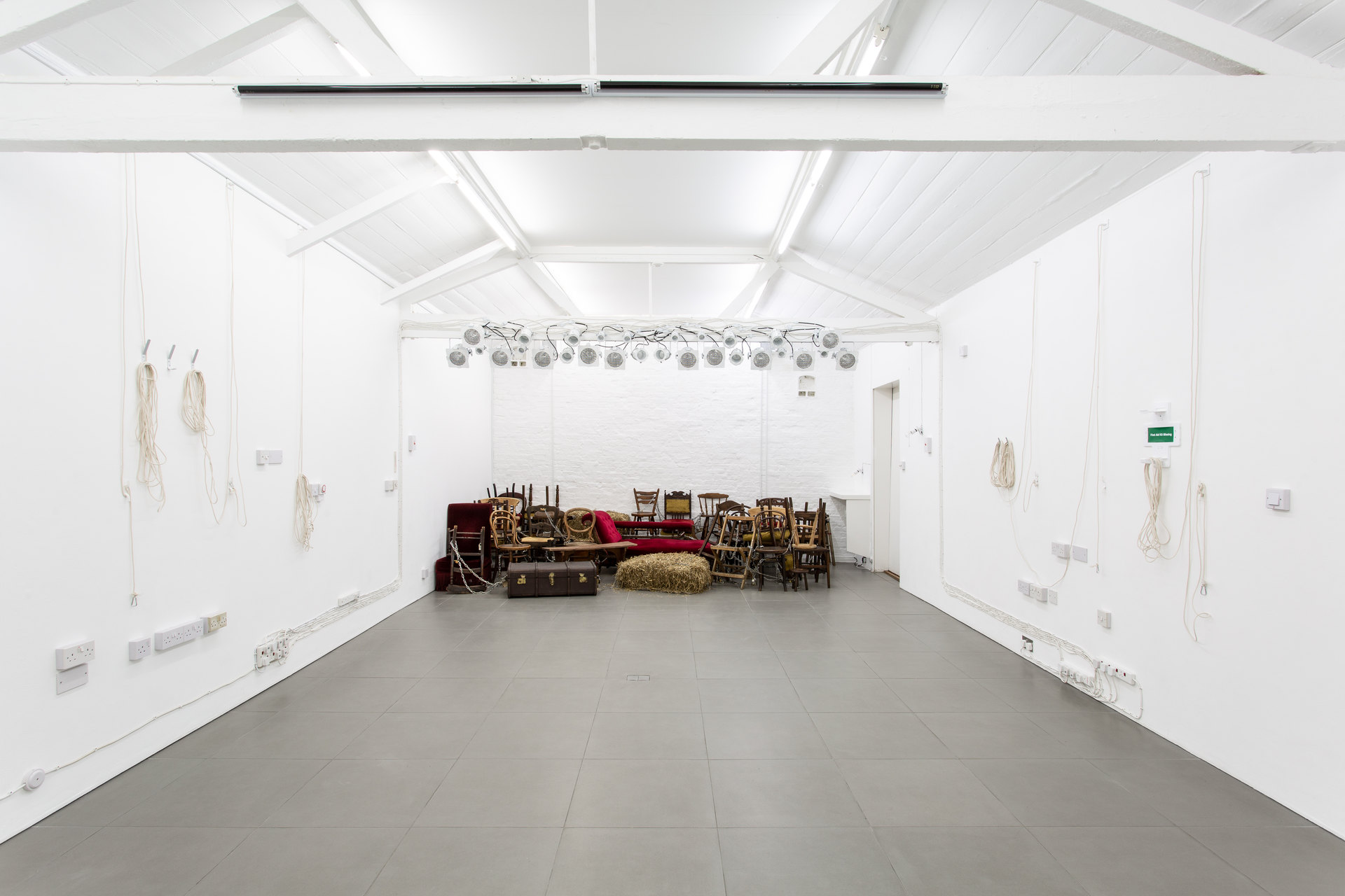 Alex Margo Arden and Caspar Heinemann, THE FARMYARD IS NOT A VIOLENT PLACE AND I LOOK EXACTLY LIKE JUDY GARLAND, Installation View, 2019, Cell Project Space