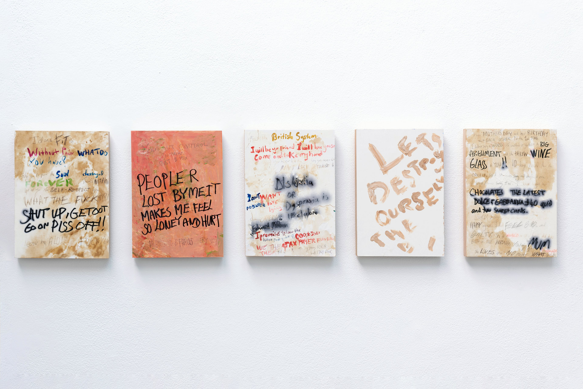 'Its hard to Love a woman Like Me' (text-based works), 2013-15 2022, detail  Nicola Frimpong  watercolour, ink, mounted on plywood 10 x (21cm x 29 cm)