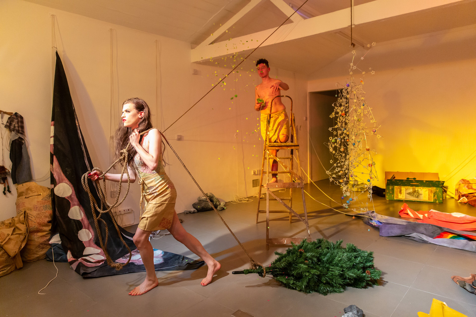 Alex Margo Arden and Caspar Heinemann, THE FARMYARD IS NOT A VIOLENT PLACE AND I LOOK EXACTLY LIKE JUDY GARLAND, 2019, Performance, Cell Project Space 