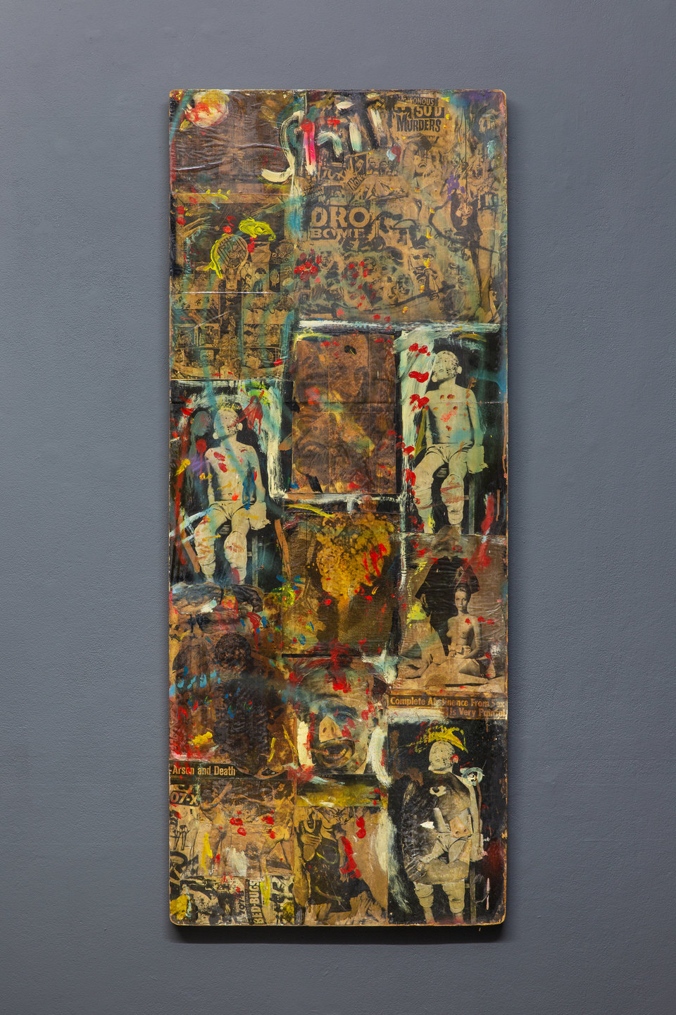 Stanley Fisher, 'Untitled', 1961-1963, Shit and Doom - NO!art, 2019 Stanley Fisher, 'Untitled', c. 1961–1963, Oil paint and paper collage on Masonite, 170 x 69cm, Shit and Doom - NO!art, 2019, Cell Project Space