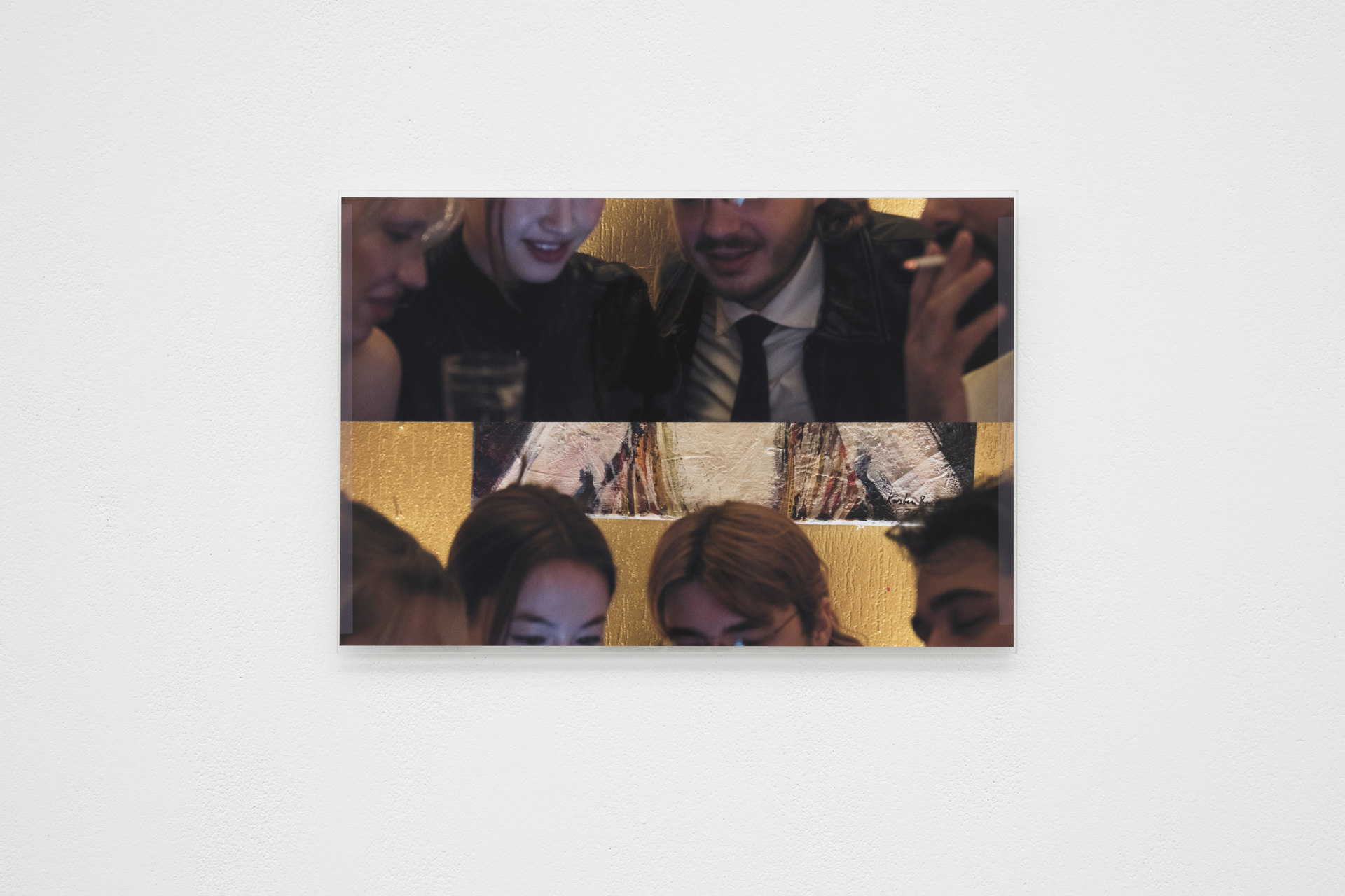 Niklas Taleb, Playgroup, 2023, archival pigment print, artist frame; glass, tape
