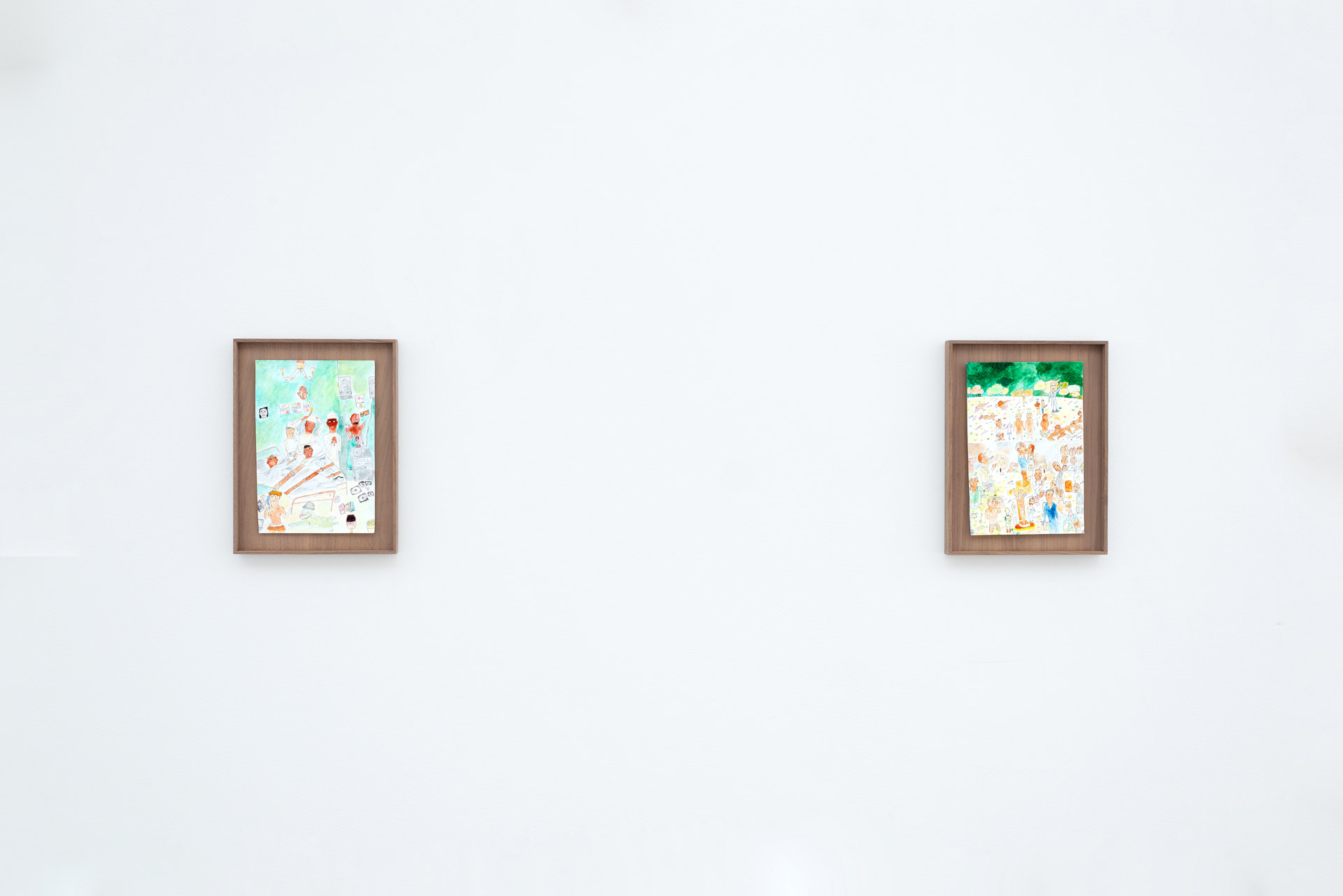 'Home Sweet Home', 2015, 'Untitled', 2012, Nicola Frimpong,  watercolour, ink, (21cm x 29cm) on walnut timber tray, (28cm x 36cm x 4cm)