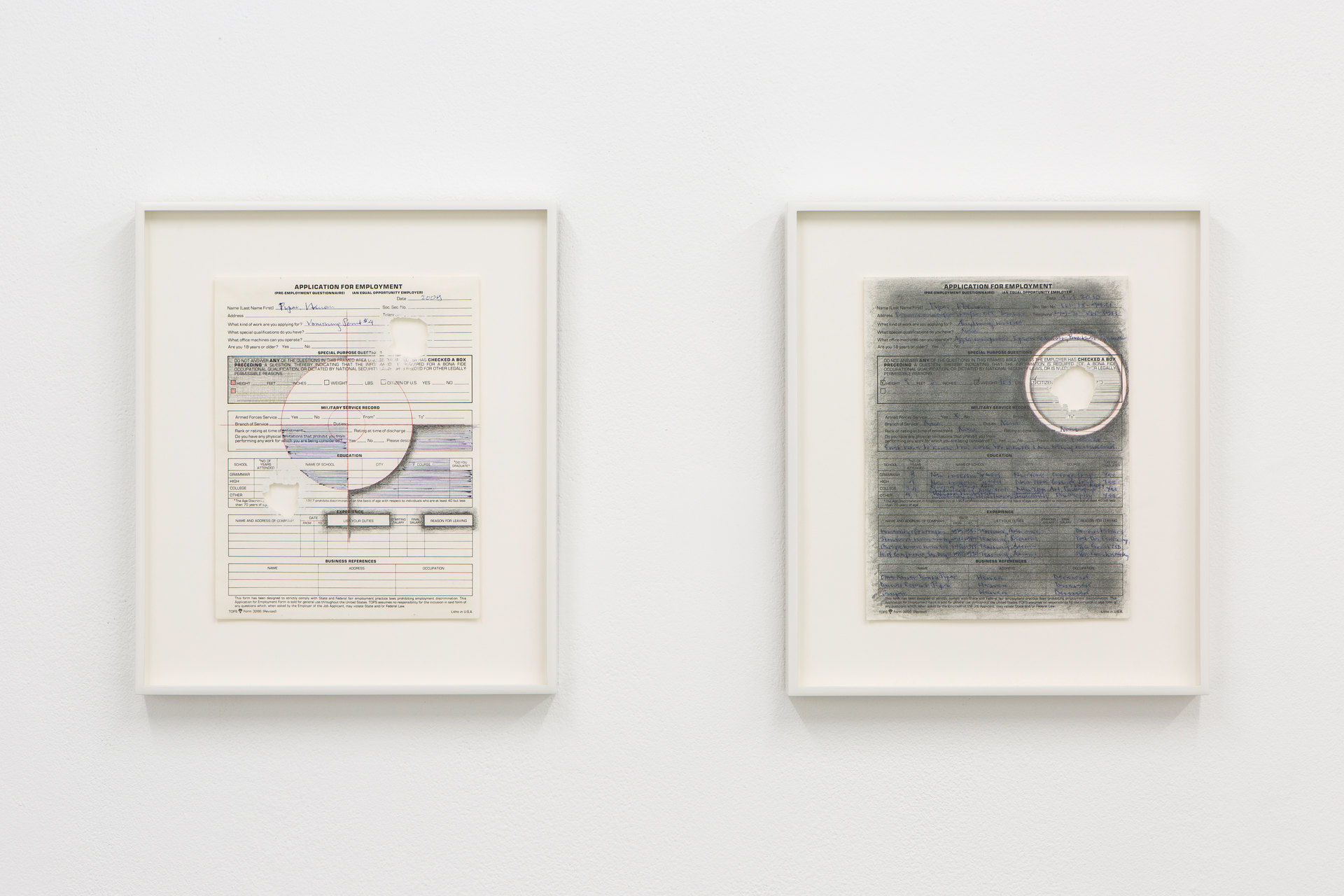 Adrian Piper, 'Vanishing Point #4' and 'Vanishing Point #5', 2009, Civic Duty, 2019, Cell Project Space