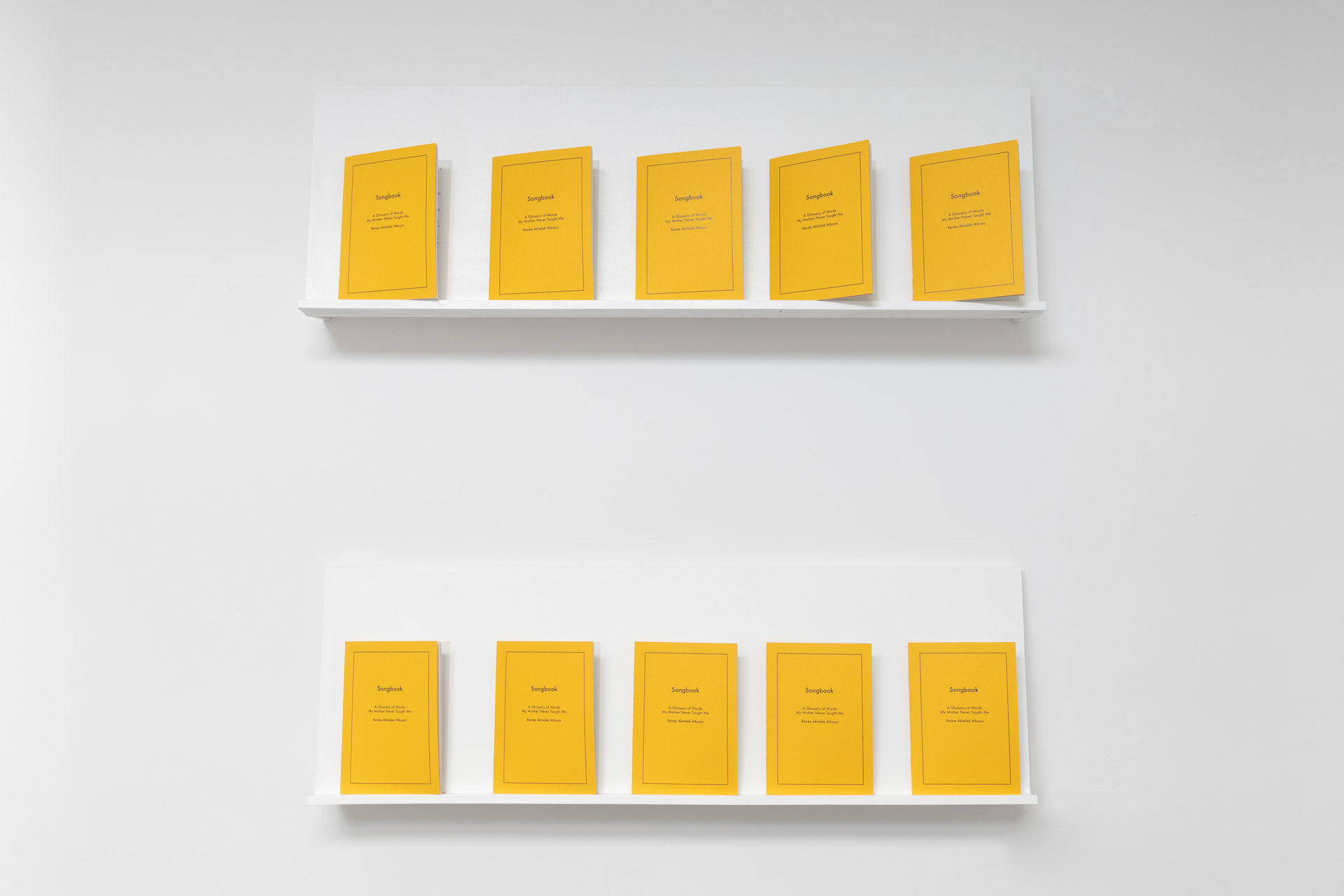 Renée Akitelek Mboya, A Glossary of Words My Mother Never Taught Me, Songbook, Installation View, 2021