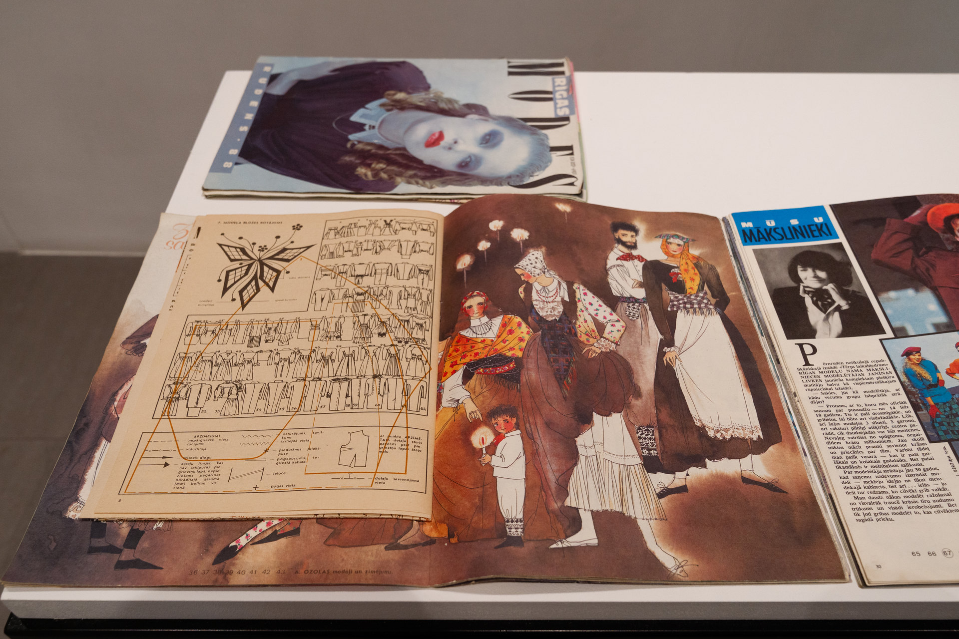 Detail, Rigas Modes Magazine, 1980-1990 display Untamed Fashion Assemblies archive courtesy Bruno Birmanis, Cell Project Space 2025