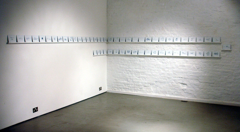 Simon Faithfull 'Antarctica Dispatches', 2004/5, 56 digital drawings laser-etched onto plastic laminate
