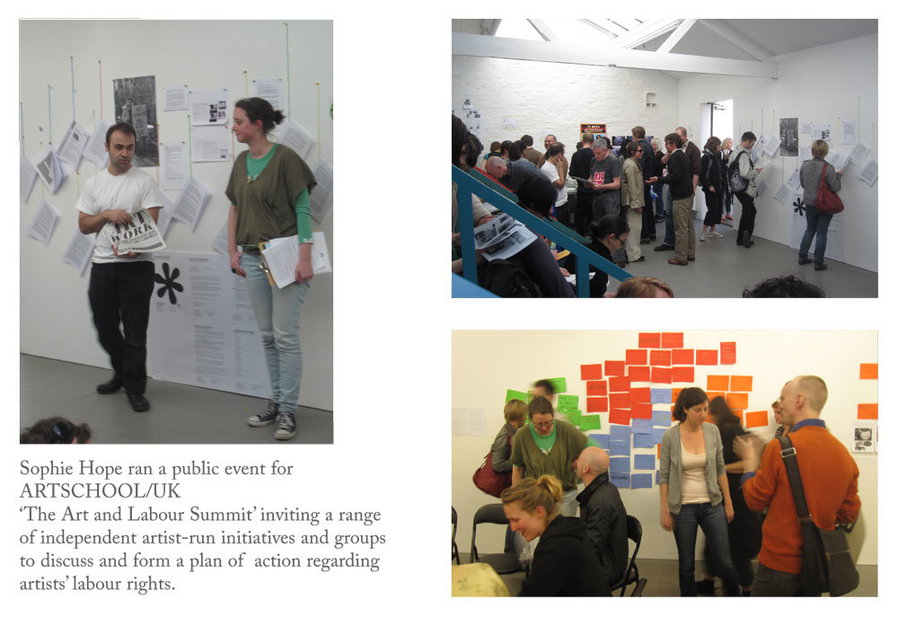 Sophie Hope organises 'Summit for Art & Labour' at ARTSCHOOL/UK 250 people attended to participate