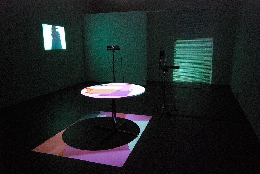 Kim Coleman & Jenny Hogarth installation: 'Connect, (hair dye)', 'Sugar Paper' and 'Connect (Venetian Blinds)', 2008