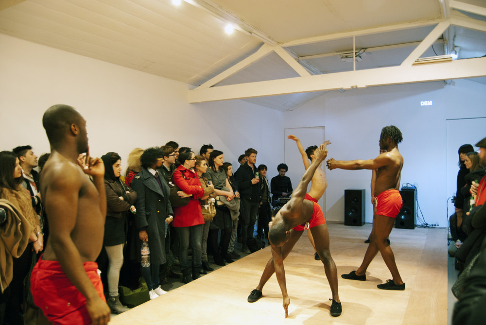 Eddie Peake, detail element of 'DEM', performance, 2012, Cell Project Space, photography Adham Faramawy