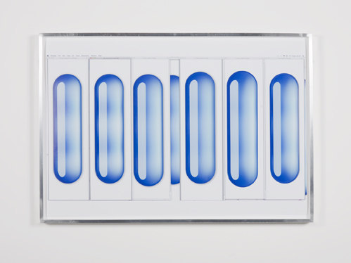 Anders Clausen, Bar Master 17 2010, anodised aluminium frame, (35.5 x 51 cms / 14 x 20 1/8 ins), Cell Project Space