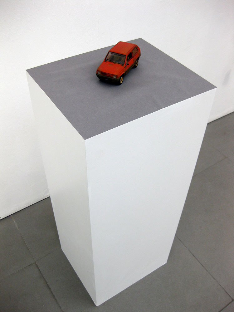 Ian Brown 'Eventually I will rust and die/before I go I will take some of you with me (Fiat Panda, model)', 2009, plastic, enamel paint, varnish, stickers