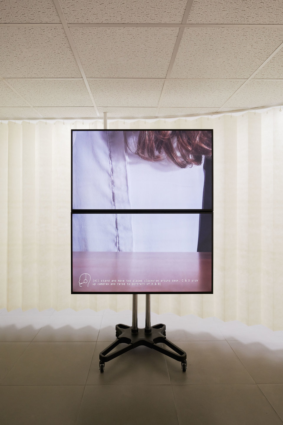 Jos Bitelli, A Partition, 'All Doors and No Exits', two channel 4K digital video, surround sound, mixed media, 2016, Cell Project Space