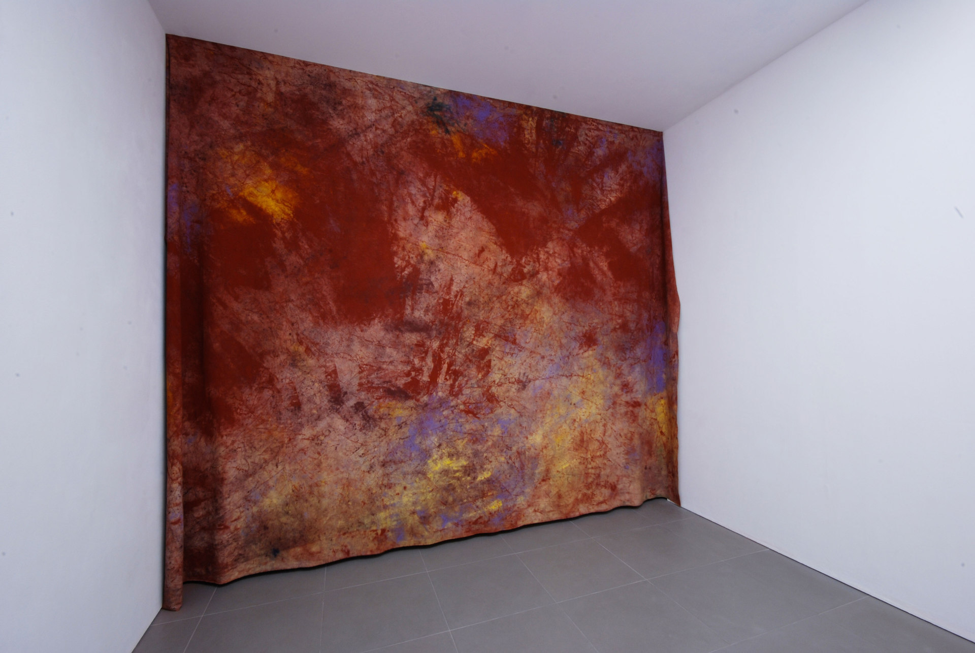 Jessica Warboys, Victory Park Tree Painting, 'Sea Painting, Dunwich', 2011, canvas, pigment, Cell Project Space