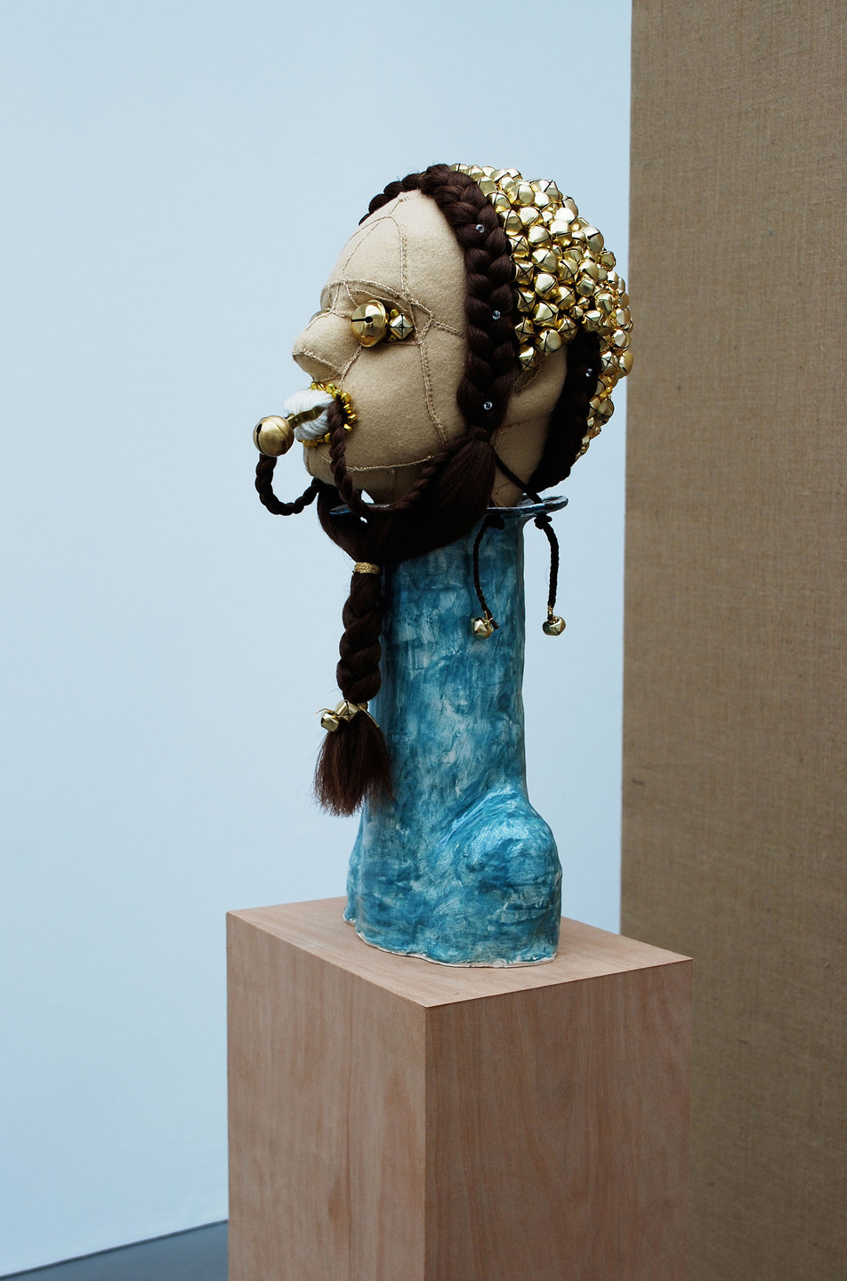 Jonathan Baldock, Regality (The Fair), 2010, Felt, ceramic, bells, synthetic hair,foam, pins, wool, thread.(h.1820mm x w.230mm x d.300mm), Cell Project Space