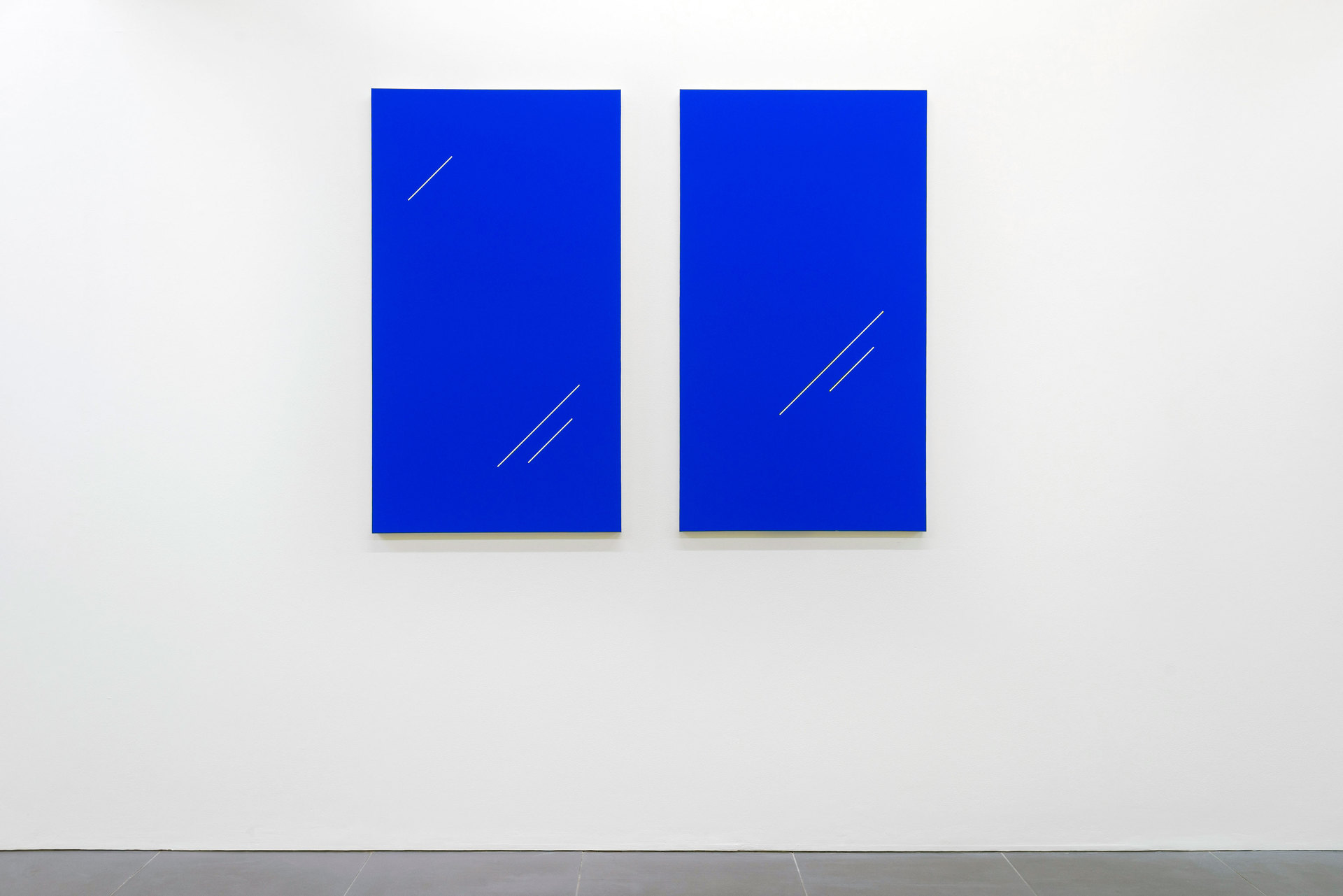  Paul Cowan, BCUASEE THE SKY IS BULE, 2013, Chroma-key blue paint on canvas, 127 cm x 72.4 cm, Cell Project Space
