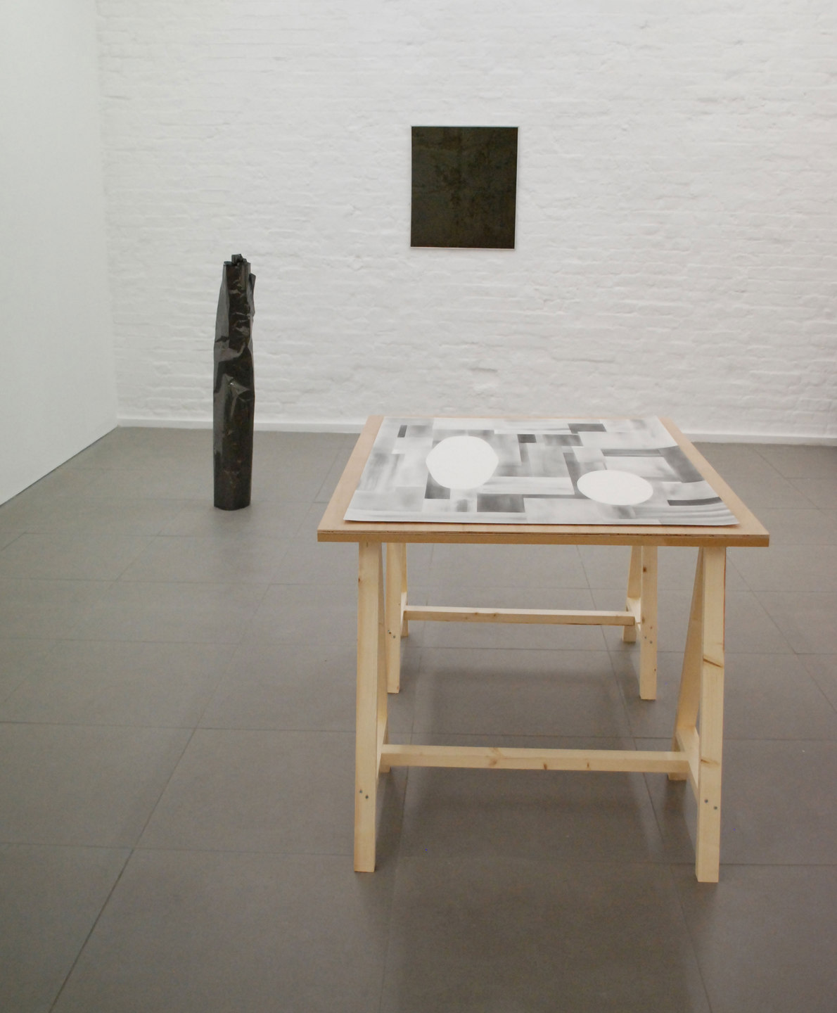 Maria Taniguchi ‘Untitled (Mirrors)’ 2010, graphite drawing on paper, table (l.1400mm x w.940mm x h.770mm), Cell Project Space