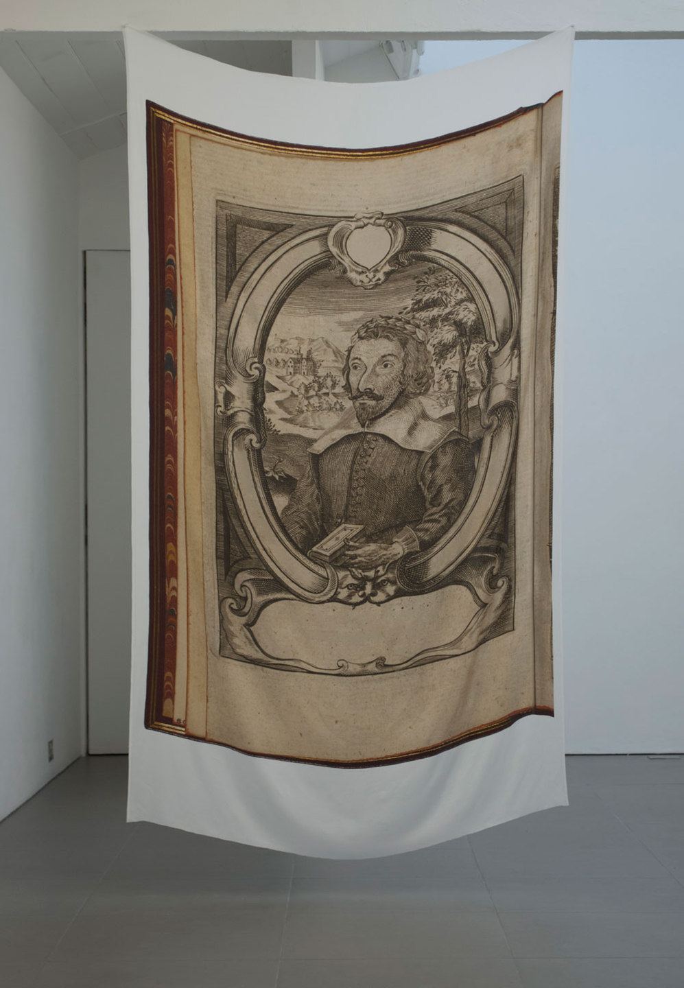 Una Knox, 'Are we not drawn onward, we few, drawn onward to new era?', 2011, digital print on silk, palindrome, 1 of a series of 3, (130 x 220 cm), Cell Project Space