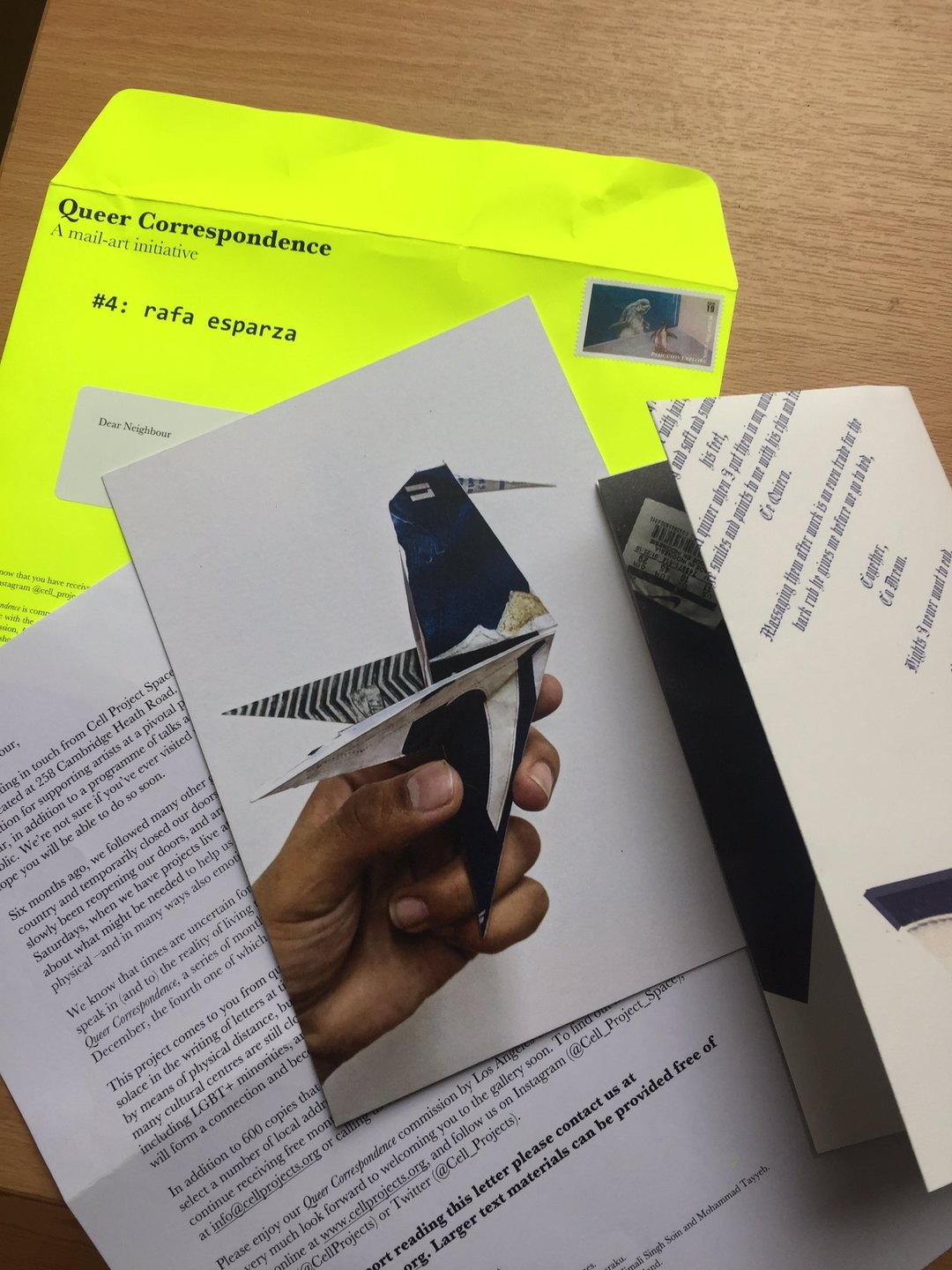 rafa esparza, Queer Correspondence, 2020, Cell Project Space. Image submitted by Val Whitehead from London, UK.