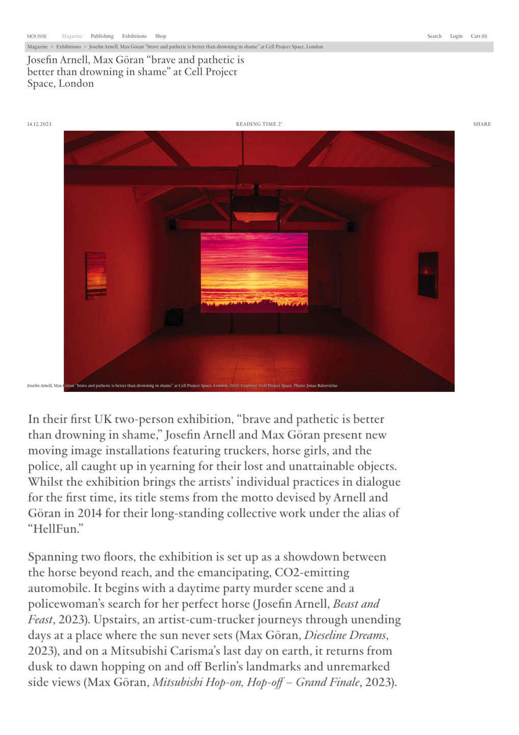 Josefin Arnell and Max Göran Mousse Magazine Page 1