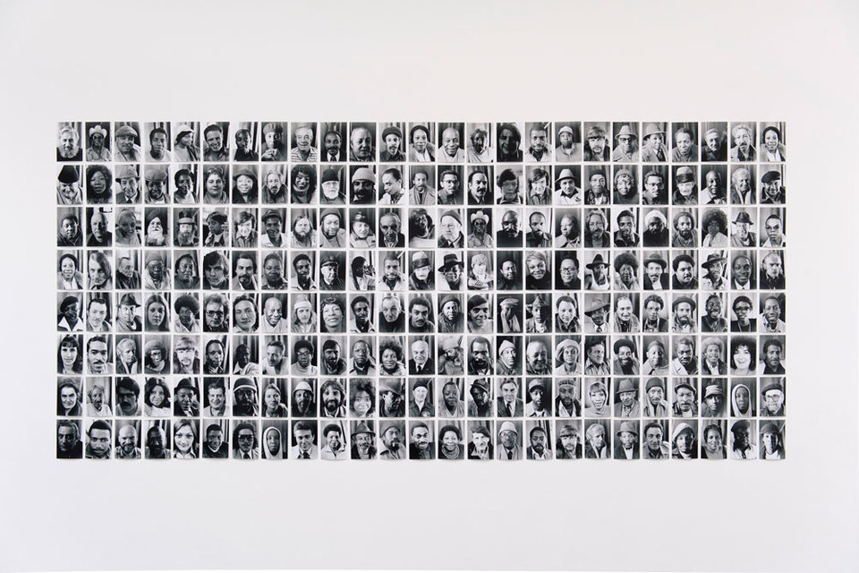 Sheldon Nadelman, Terminal Portraits, 1973–82, part of a larger work, photographic inkjet on paper, 290 x 126 cm, Cell Project Space Sheldon Nadelman, Terminal Portraits, 1973–82, part of a larger work, photographic inkjet on paper, 290 x 126 cm, Cell Project Space