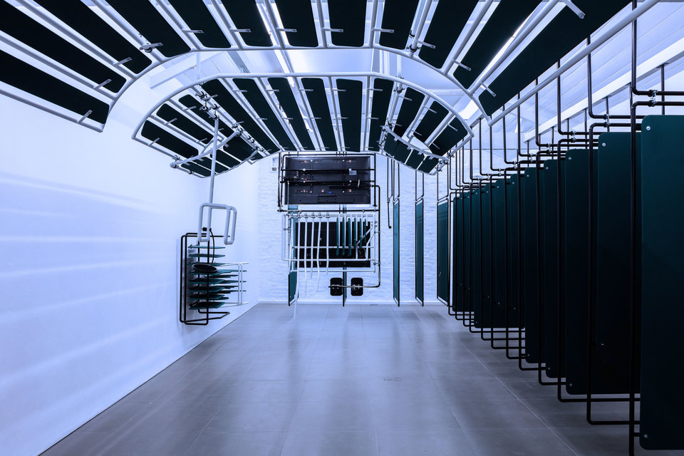 Dan Walwin, Winds, 2015  Dan Walwin, Winds 2, 2015 Mild steel powder coated, MDF, Cell Project Space