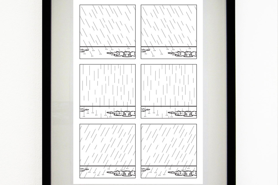 Tom Godfrey, Untitled (Rain), 2011 Tom Godfrey, Untitled (Rain), 2011, Hand-printed lithograph, (29.7 x 21 cm), Ed 5 + 2AP, Cell Project Space