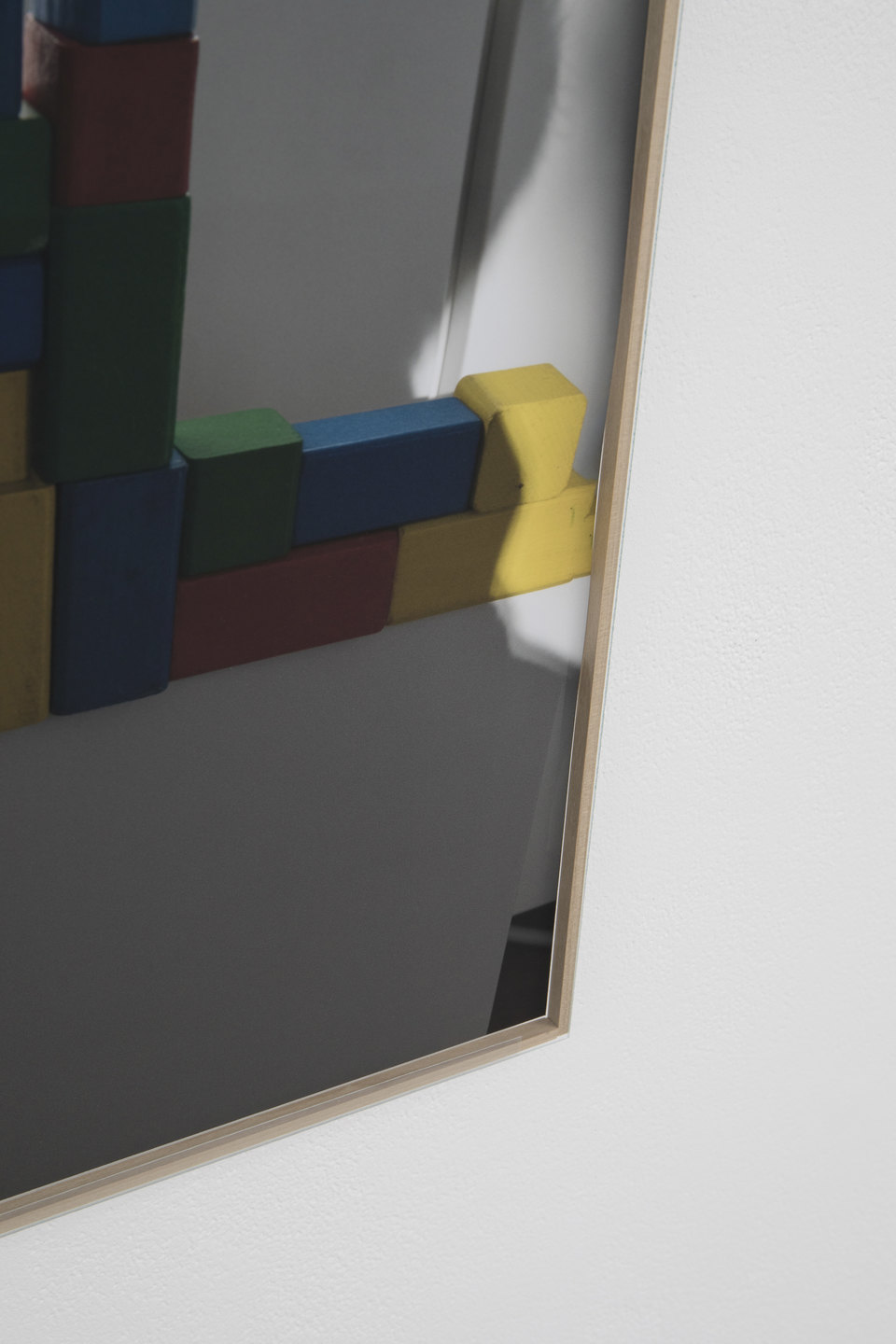 Niklas Taleb, In the City, detail, 2023, archival pigment print, artist frame; glass, tulipwood strips, tape