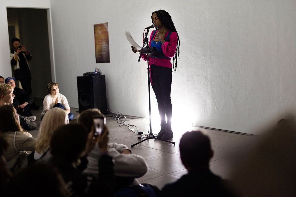 Juliana Huxtable reading, part of "Reading Pleasure" event, Cell Project Space, 2017