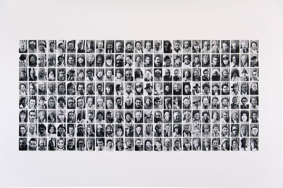 Sheldon Nadelman, Terminal Portraits, 1973–82, part of a larger work, photographic inkjet on paper, 290 x 126 cm, Cell Project Space