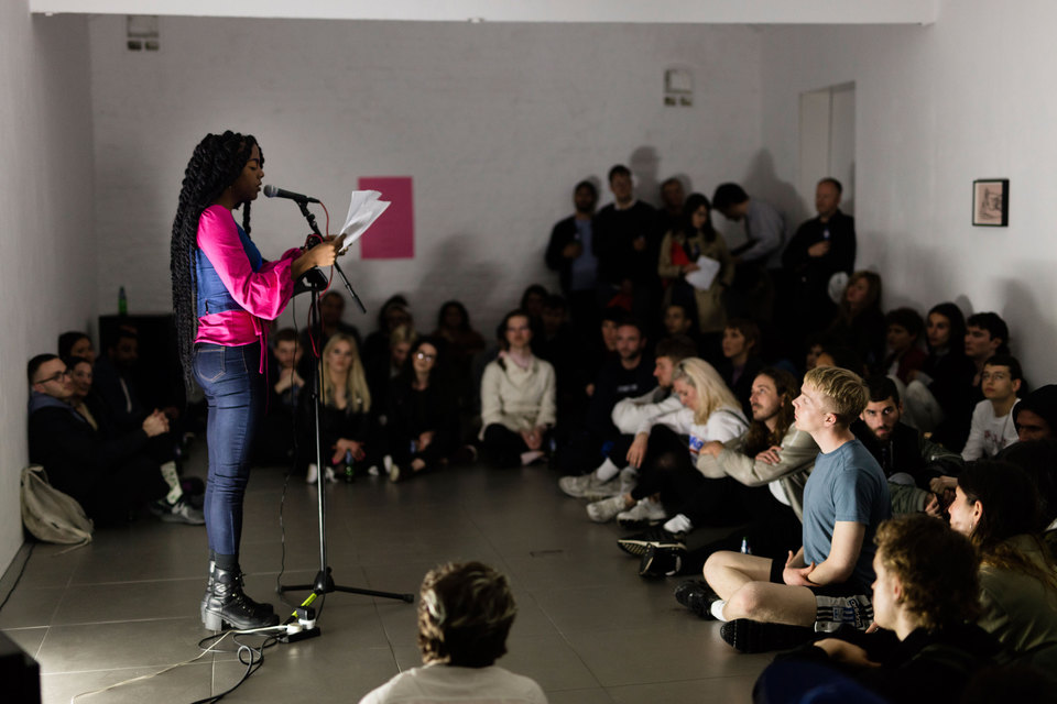 Juliana Huxtable reading, part of "Reading Pleasure" event, Cell Project Space, 2017