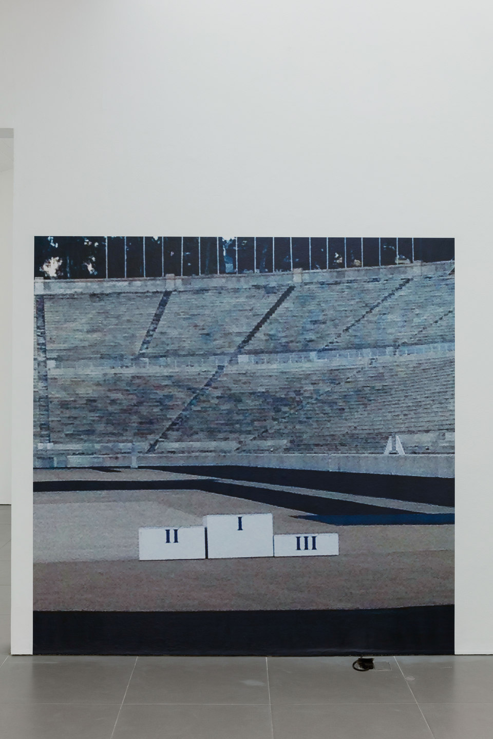 Nina Cristante, fitnessed II, 2016, digital print on self adhesive vinyl ( 2000mm x 2000mm), Cell Project Space