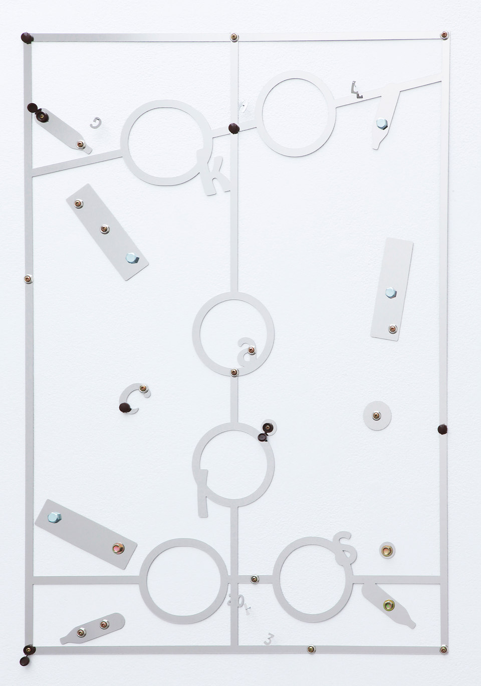 George Henry Longly, Calorie Counter (Weight Watchers), 2013 George Henry Longly, Calorie Counter (Weight Watchers), 2013, mirror polished steel, coach bolts, screws, screw caps, 55 x 80 x 1 cm, Cell Project Space