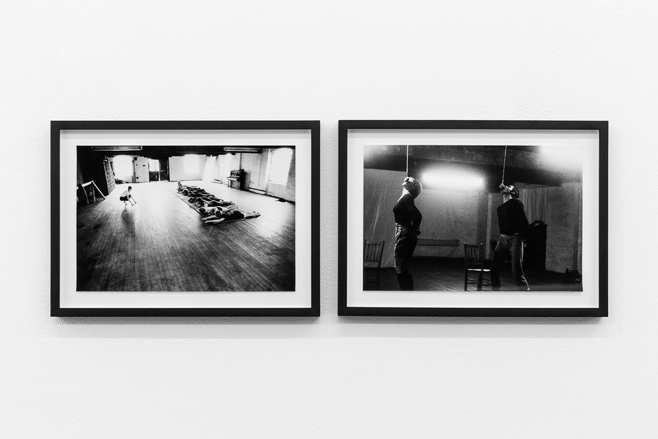 X6 Dance Space (1976-80): Liberation Notes, Acrobatic workshop led by Mary Prestidge, 1978; 'Going Back', 1976, Emilyn Claid and Julian Hough, photographs by Geoff White, Cell Project Space, 2020