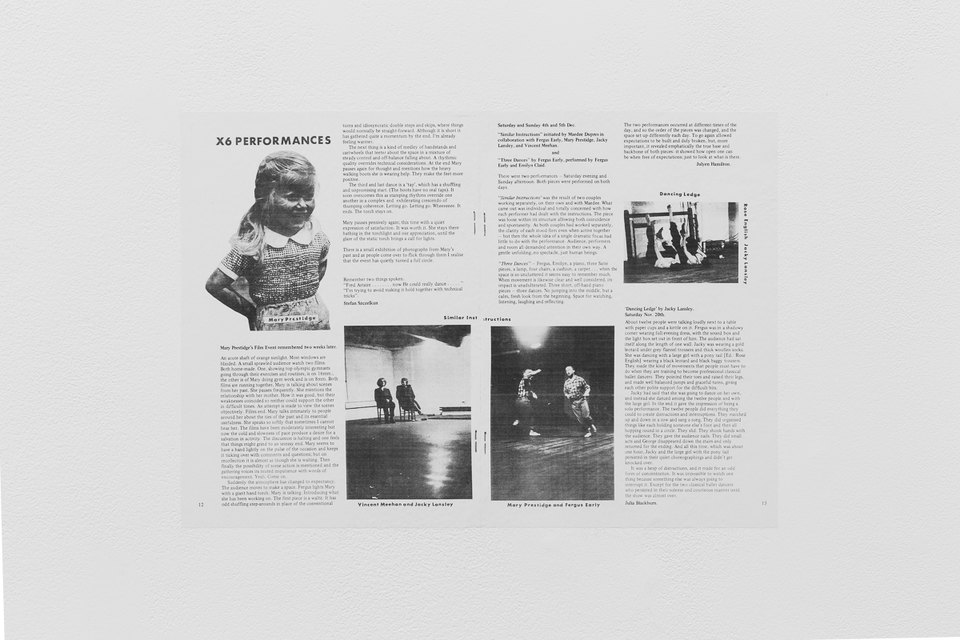 'X6 Performances', 1977, New Dance magazine, Issue 1, p. 12-13, X6 Dance Space (1976-80): Liberation Notes, 2020, Cell Project Space