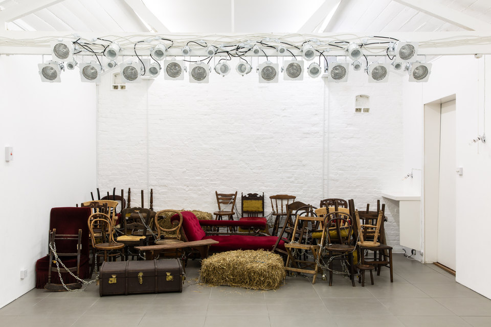 Alex Margo Arden and Caspar Heinemann, THE FARMYARD IS NOT A VIOLENT PLACE AND I LOOK EXACTLY LIKE JUDY GARLAND, Installation View, 2019, Cell Project Space
