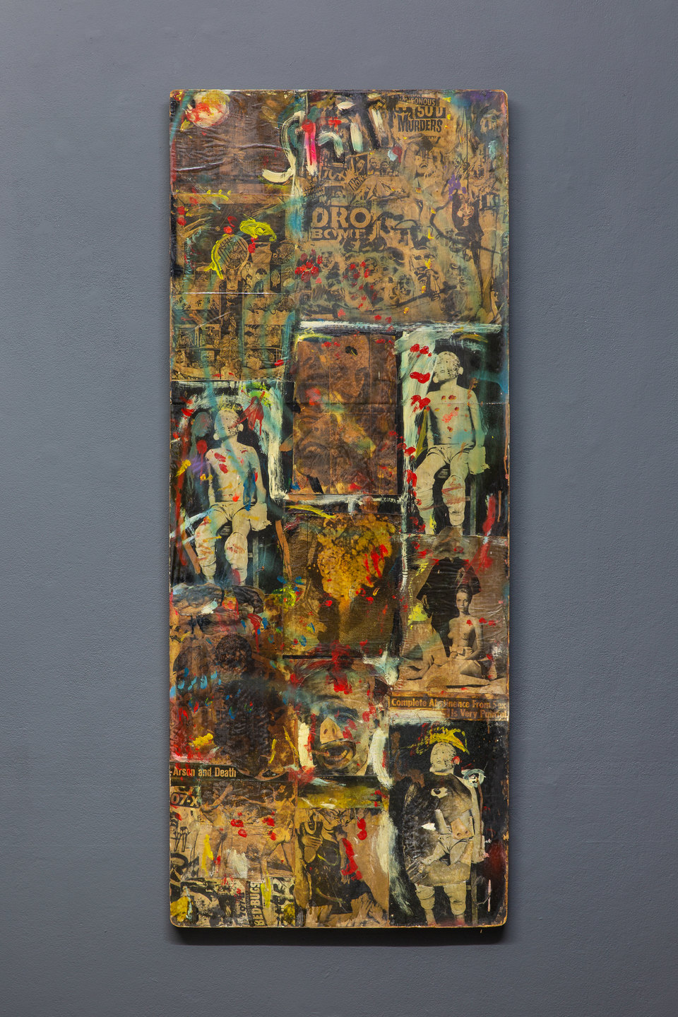 Stanley Fisher, 'Untitled', c. 1961–1963, Oil paint and paper collage on Masonite, 170 x 69cm, Shit and Doom - NO!art, 2019, Cell Project Space