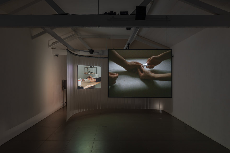 Peng Zuqiang, keep in touch, Installation View, 2021, part of 5-channel colour video installation, HD video and Super 8, 13:58