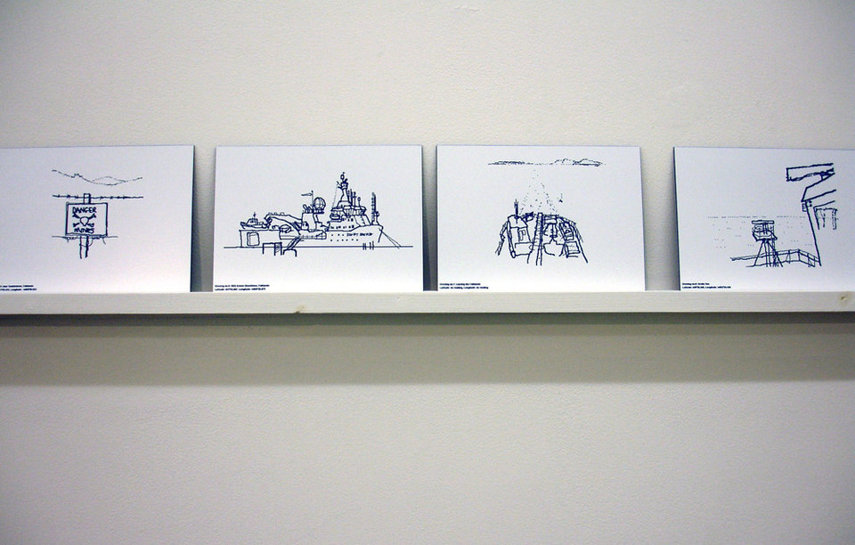 Simon Faithfull 'Antarctica Dispatches', 2004/5, 56 digital drawings laser-etched onto plastic laminate