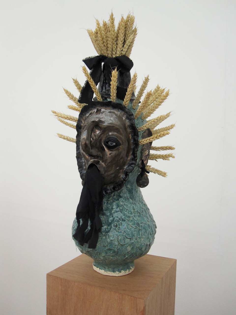 Jonathan Baldock, George(Boy), 2009, Ceramics cotton, glass eyes, clay ,corn, (h 1800mm x w.250mm x d250mm), Cell Project Space