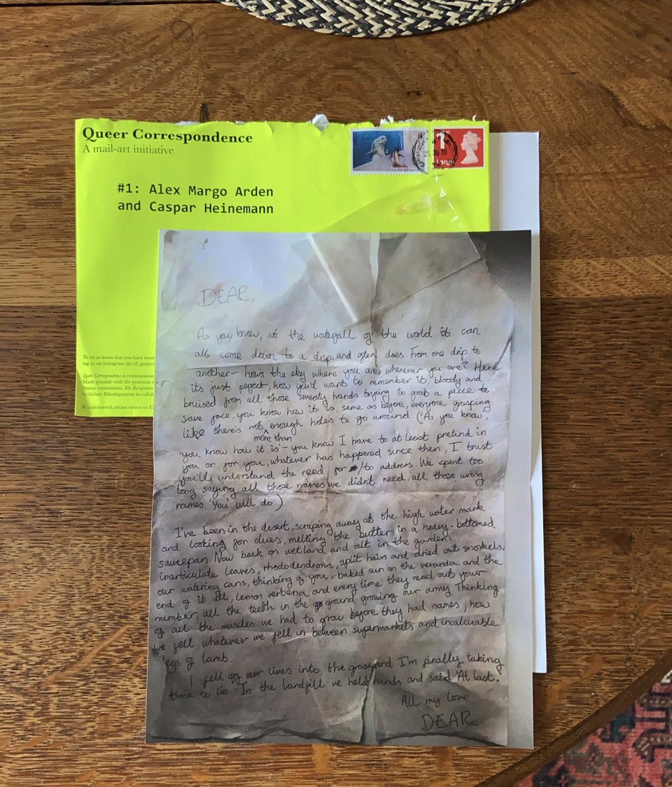 Alex Margo Arden & Caspar Heinemann, Queer Correspondence #1, 2020. Image submitted by George Vasey from London, UK.