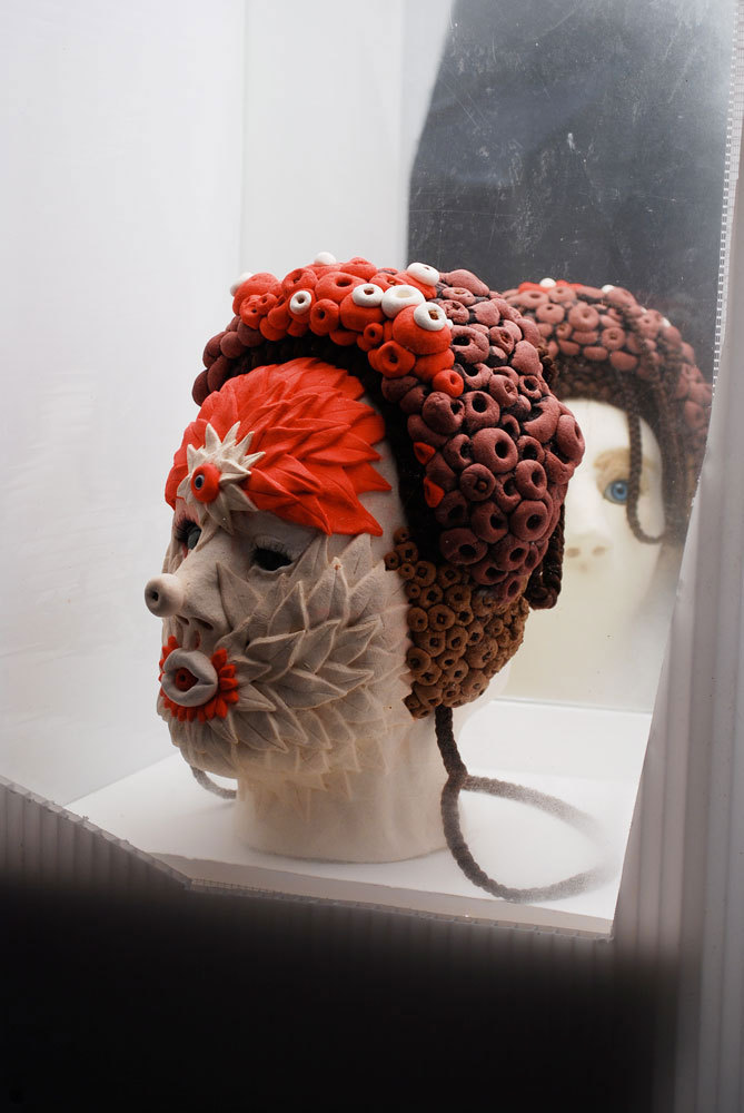 Jonathan Baldock 'Bells Palsy', 2008, Sour dough, Dolls Eyes, Hair, Foam, Pins, Food dye