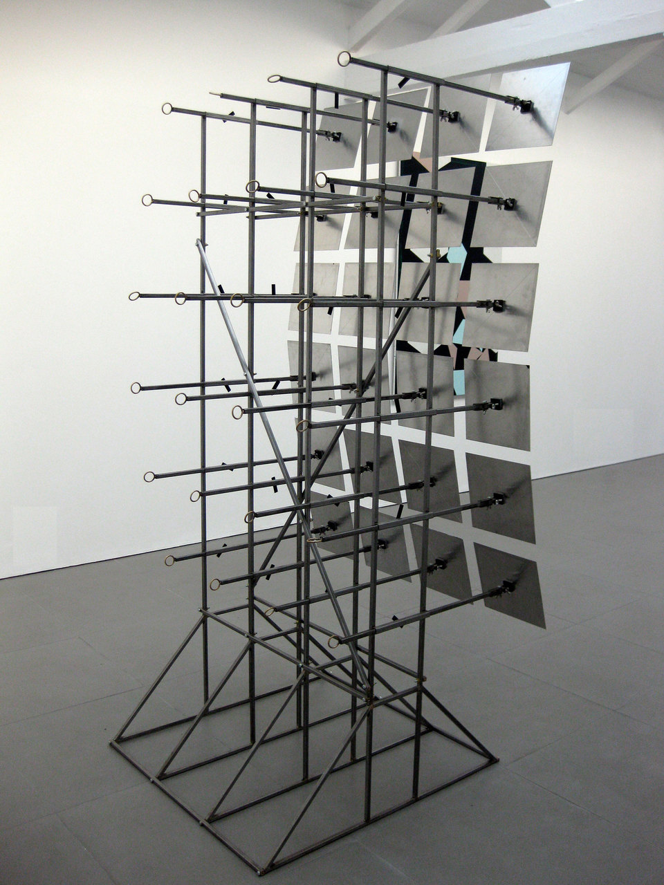 Martin Fletcher Systems House, Baricade Reflector Unit II, 2009, steel, aluminium, brass, spray paint, (h.2080mm x w.1080mm x d.1000mm), Cell Project Space