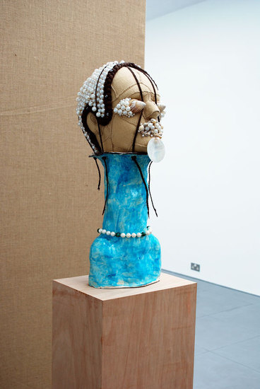 Jonathan Baldock, Regality (The Seaside), 2010, felt, ceramic, thread, fake pearls, foam, shells, synthetic hair, (h.1820mm x w.230mm x d.300mm), Cell Project Space
