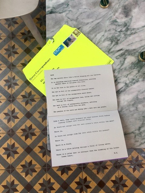 Ezra Green & Martin Hansen, Queer Correspondence #3, 2020, Cell Project Space. Image submitted by Rowena Hughes, from Athens, Greece.