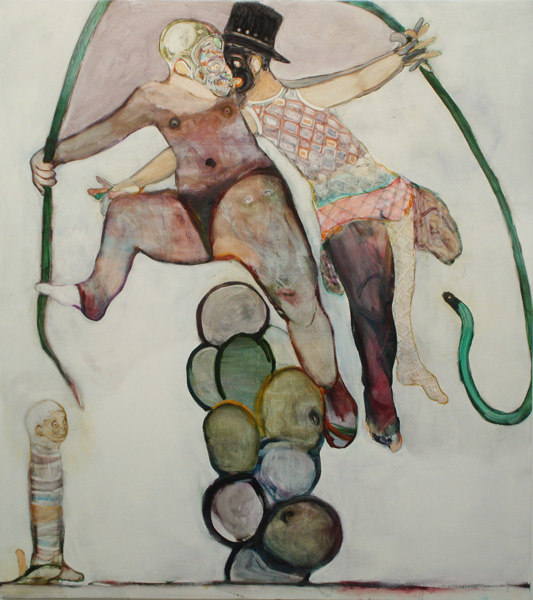Ryan Mosley, Carnival, 2007, Oil on linen, 200 x 110 cm, Cell Project Space